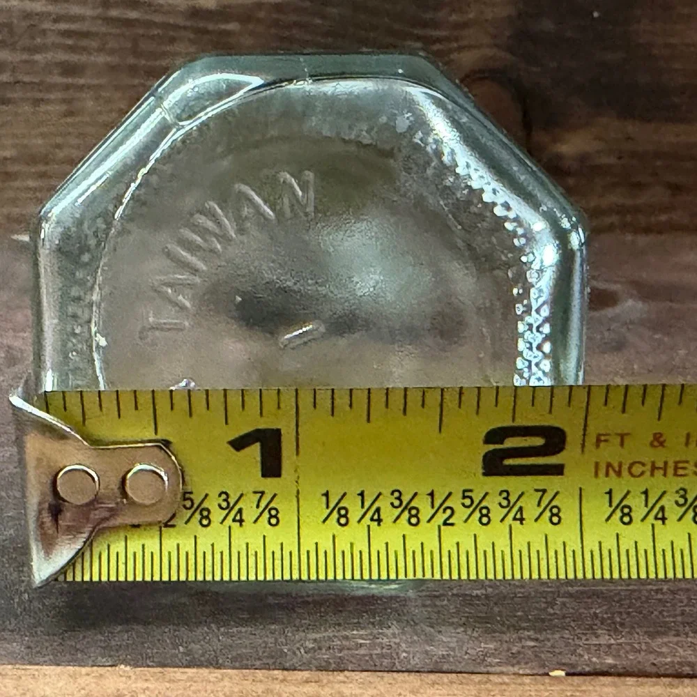 Vintage Clear Glass Octagonal Shaker Stainless Steel Lid Made in Taiwan